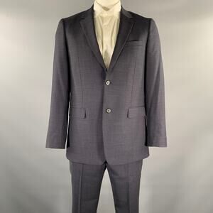 THEORY Size 42 Navy Heather Wool Blend Notch Lapel Suit